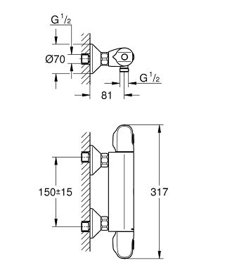 Grohtherm 1000 Термостат для душу швидкозйомний (34550000) 34550000 фото