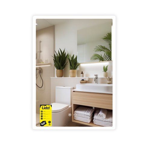 Дзеркало Lidz Orion (OR2) 600х800 з LED-підсвічуванням Touch, з антизапотіванням, з димером, рег. яскравості LDOR60080049292 SD00055416 фото