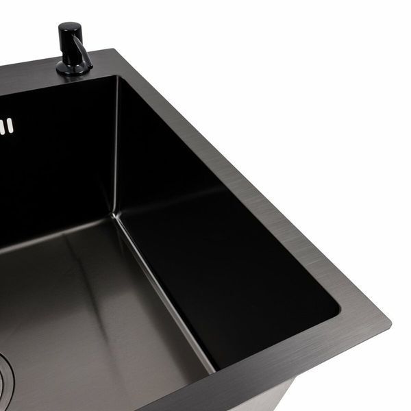 Комплект кухонної мийки Platinum Handmade 60*50 PVD 3.0/1.0 FC-5 pl2374401 фото