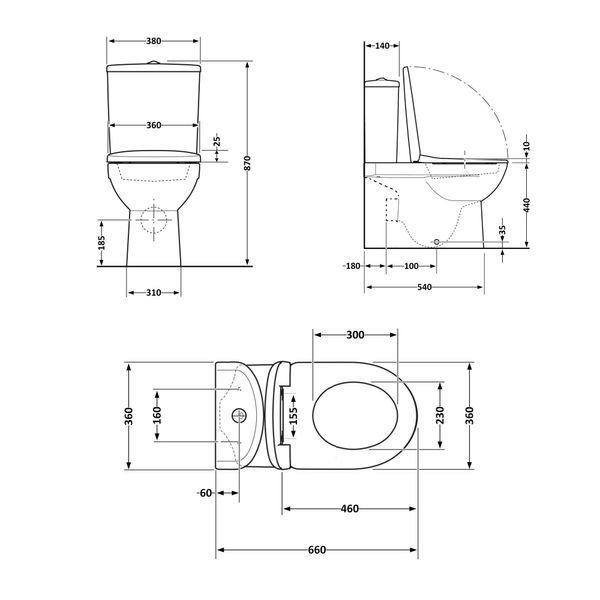 Унітаз підлоговий Qtap Robin New Ultra Quiet безобідковий з сидінням Soft-close WHITE QT13226083AW SD00052565 фото