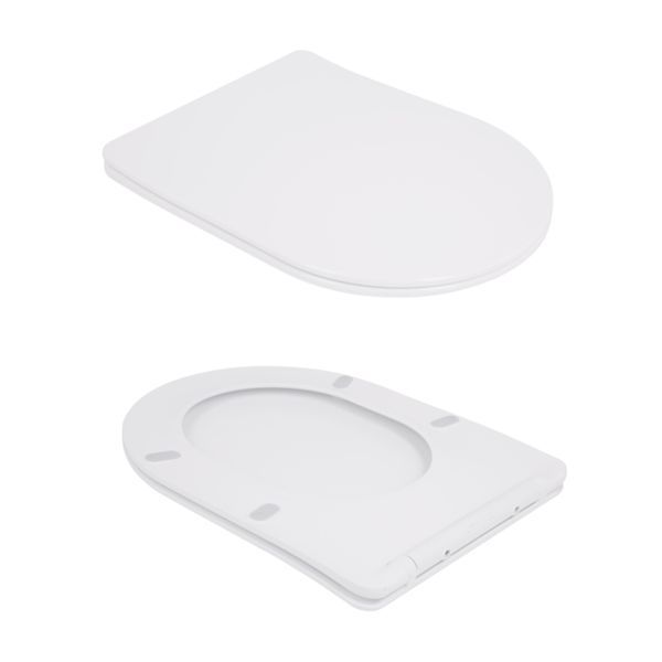 Унітаз підлоговий Qtap Robin New Ultra Quiet безобідковий з сидінням Soft-close WHITE QT13226083AW SD00052565 фото