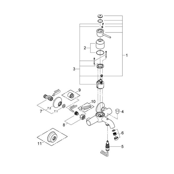 Смеситель для ванны Grohe BauClassic 32865000 CV032464 фото