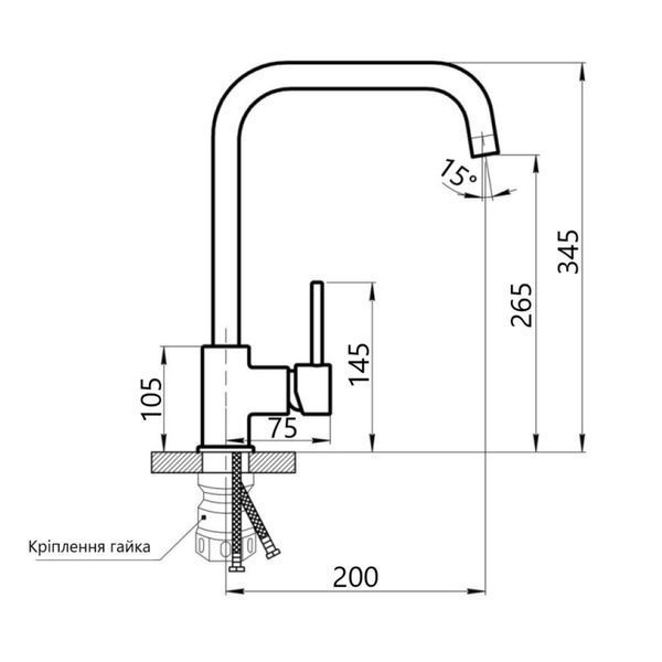 Смеситель для кухни Lidz Aria 015F1 (k35) LDARI015F1NKS21690 Nickel SD00027787 фото