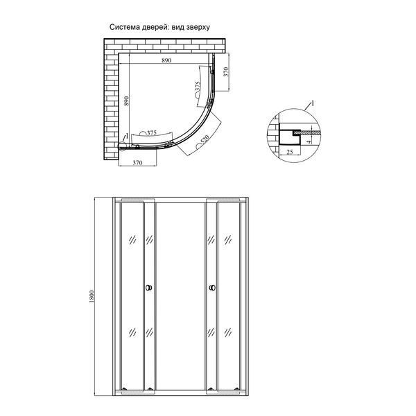 Душевая кабина Agua Cascad - S.G.90x90 см (без поддона) CV035443 фото