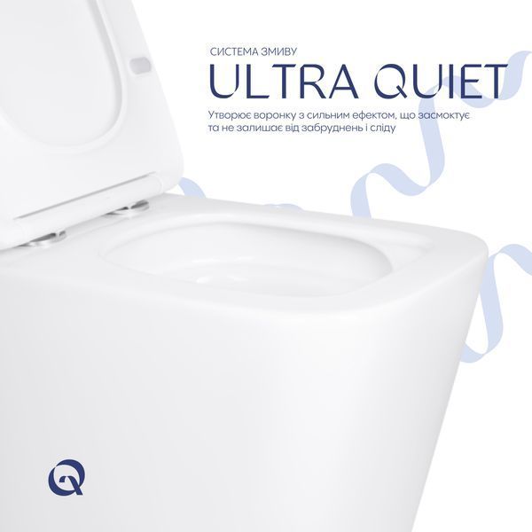 Унітаз підвісний Qtap Tern Ultra Quiet безобідковий з сидінням Soft-close WHITE QT17332303AW SD00052570 фото