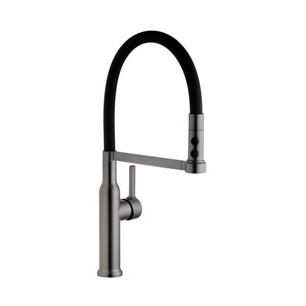 Змішувач для кухні з гнучким виливом Pllen&oacute; Lazio PVD ST07 Grafite ST430007 фото
