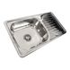 Кухонна мийка з нержавіючої сталі Platinum ПОЛІРОВКА 7642 (0,8/180 мм) 11654 фото 2
