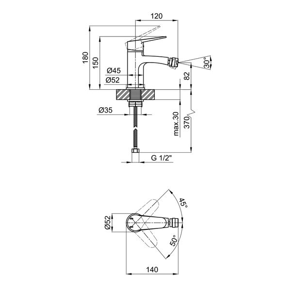 Смеситель для биде Lidz (CRM) 14 34 001AF SD00041204 фото