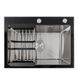 Кухонна мийка 60*45 скляна BLACK GLASS VALESO Handmade 53378 фото 6