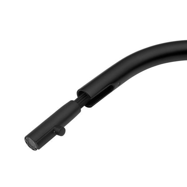 Смеситель латунный для кухни с выдвижным изливом Pllen&oacute; Lazio ST06 nero ST430006 фото
