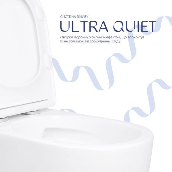 Унітаз підлоговий Qtap Evia Ultra Quiet 630&times;350&times;795 мм з сидінням Soft-close, White QTEVI27W49258 SD00055382 фото