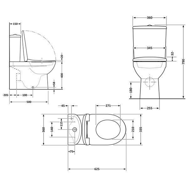 Унітаз підлоговий Qtap Evia Ultra Quiet 630&times;350&times;795 мм з сидінням Soft-close, White QTEVI27W49258 SD00055382 фото