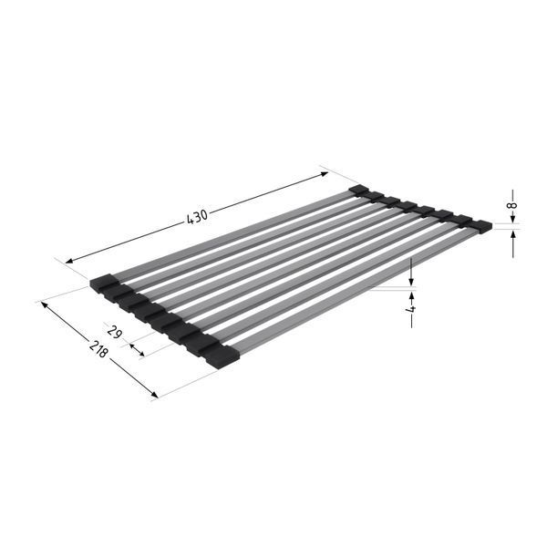 Сушарка на кухонну мийку Lidz Acsis LA12 Black, плоска основа, для посуду 430х218 мм LDACSLA12BLM49766 SD00055890 фото