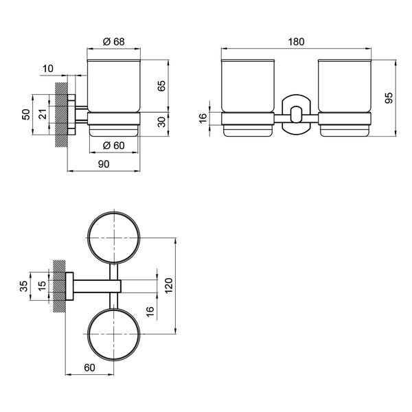 Стакан двойной Qtap Liberty BLM 1155 SD00040023 фото