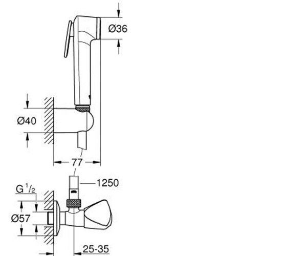 Tempesta-F Trigger Spray 30 Душовий набір із кутовим вентилем, 1 режим струменю (27514001) 27514001 фото