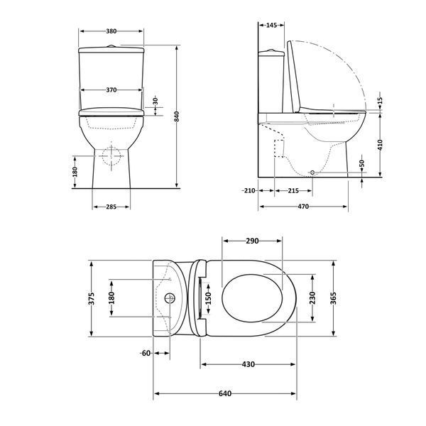 Унітаз підлоговий Qtap Jay Ultra Quiet з сидінням Soft-close 640x360x835 мм QT07222175TW White SD00053257 фото