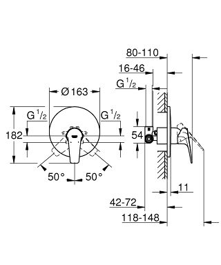 BauFlow Одноважільний змішувач для душу (29112000) 29112000 фото