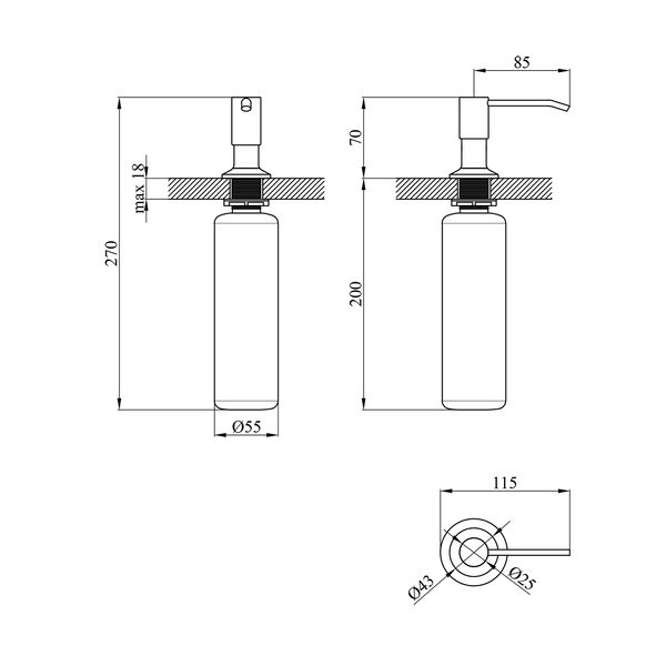 Комплект измельчитель и кухонная мойка KRP Gebürstet - 6050HM ST030321 фото