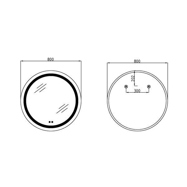 Дзеркало Lidz Aria R800 з LED-підсвічуванням Touch, з антизапотіванням, з димером, рег. яскравості LD78LR800 SD00052338 фото