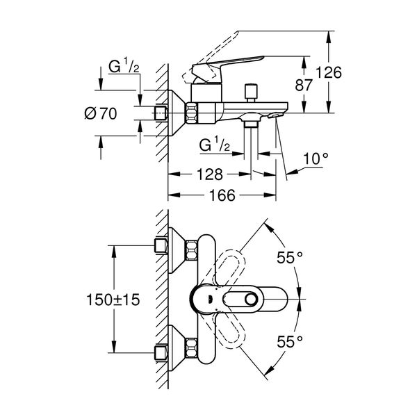 Змішувач для ванни Grohe BauLoop 23603000 CV031168 фото