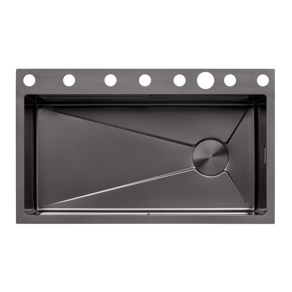 Кухонна мийка Kroner KRP Schwarze - SET7545F4HM PVD (3.0/0.8 мм) CV036722 фото