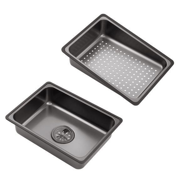 Кухонна мийка Kroner KRP Schwarze - SET7545F4HM PVD (3.0/0.8 мм) CV036722 фото