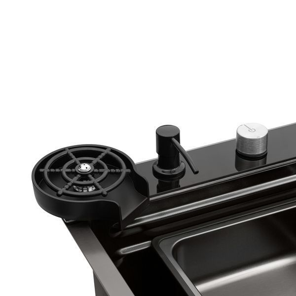 Кухонна мийка Kroner KRP Schwarze - SET7545F4HM PVD (3.0/0.8 мм) CV036722 фото
