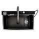 Кухонная мойка 75*45D PVD черная Platinum Handmade "ВОДОСПАД" 75*45D фото 5