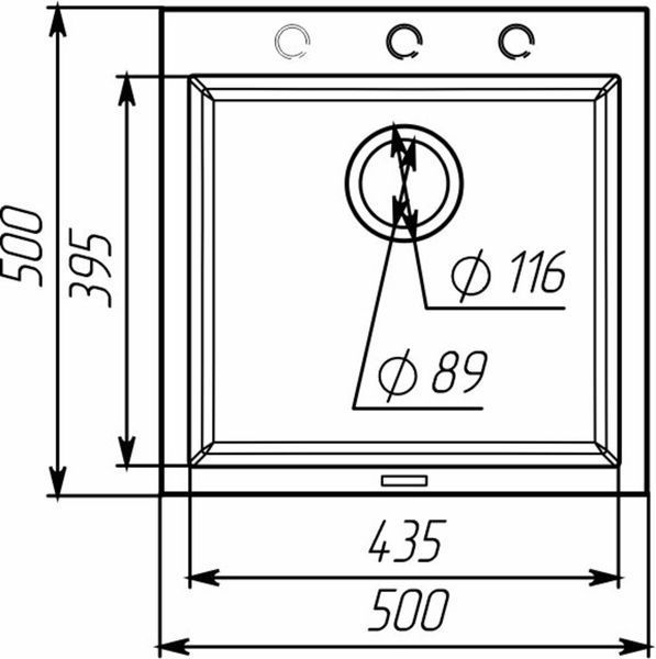 Гранитная мойка для кухни VALESO GALAX 5050 матовая Графит 51273 фото