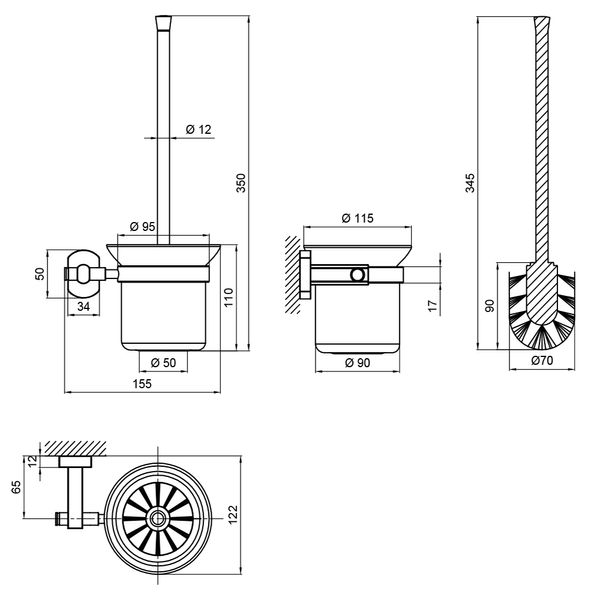 Ершик для унитаза Qtap Liberty BLM 1157 SD00040031 фото