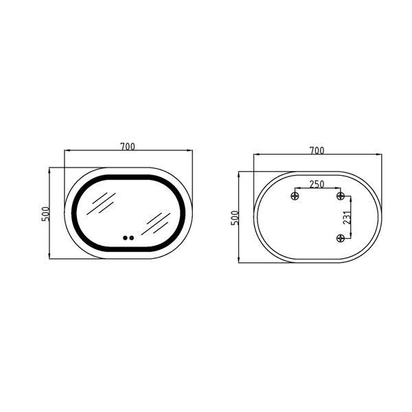 Дзеркало Qtap Gemini 500х700 з LED-підсвічуванням Touch, з антизапотіванням, з димером, рег. темп. кольору (3000-6500K) QT2578R5070 SD00052316 фото