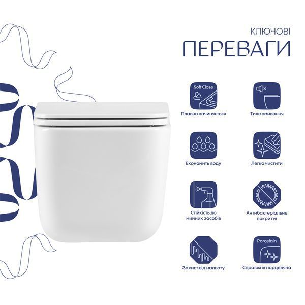 Готовое решение Qtap для ванной комнаты: подвесной унитаз Gemini Ultra Quiet 520&times;360&times;350 + комплект инсталляции Nest 4 в 1 (линейная клавиша Matt Black) SD00052287 фото