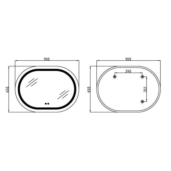 Дзеркало Qtap Gemini 650х900 з LED-підсвічуванням Touch, з антизапотіванням, з димером, рег. темп. кольору (3000-6500K) QT2578R6590 SD00052320 фото