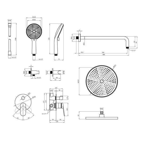 Душова система Kroner Element 211335B-5301 CV036002 фото