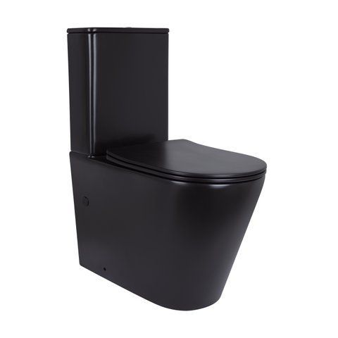 Унітаз підлоговий Qtap Scorpio Ultra Quiet безобідковий з сидінням Soft-close MATT BLACK QT14226088AMB SD00052562 фото