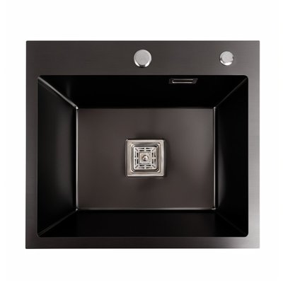 Мойка Platinum Handmade PVD HSBB 50*45 черная (квадратный сифон 3,0/1,0) 37668 фото