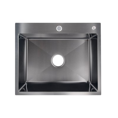 Мийка для кухні інтегрована Lidz Handmade H6050B (LDH6050BPVD43621) Brushed Black PVD 3,0/0,8 мм SD00049745 фото