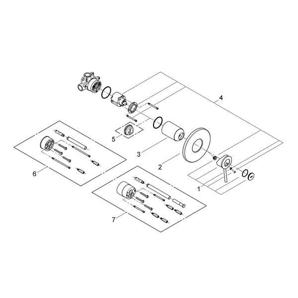 Смеситель скрытого монтажа для душа Grohe BauClassic 29048000 CV034417 фото