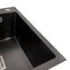 Мийка PVD Platinum Handmade HSBB 500x500x220 чорна (квадратний сифон,3.0/1.0) 36726 фото 4