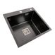 Мойка PVD Platinum Handmade HSBB 500x500x220 черная (квадратный сифон, 3.0/1.0) 36726 фото 3