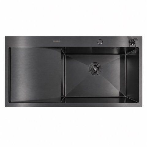 Кухонная мойка PVD черная Valeso Handmade 1000х500 R (3.0/1.0) 50071 фото