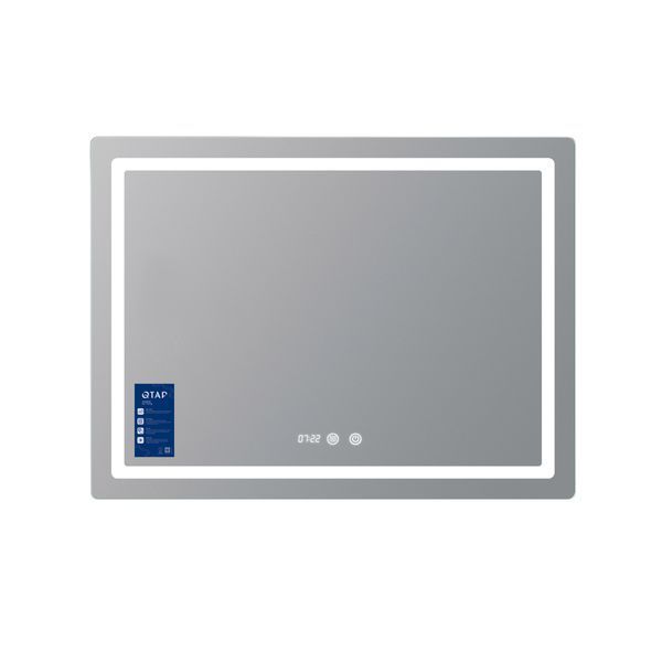 Дзеркало Qtap Mideya (MI2) 1000х800 з годинником, з LED-підсвічуванням Touch, з антизапотіванням, димером, рег. яскравості QTMID100080049266 SD00055390 фото