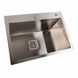 Кухонна мийка Platinum Handmade HSB 580х430х220 (квадратний сифон,3.0/1.0) 36727 фото 4