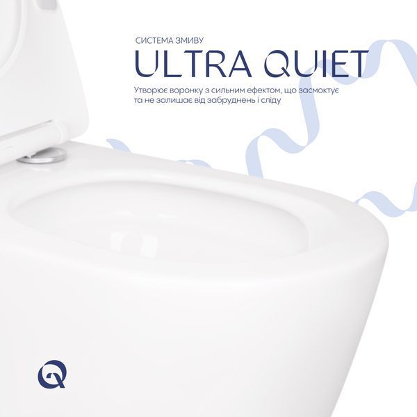 Унітаз підвісний Qtap Scorpio безободковий Ultra Quiet з сидінням Soft-close QT14332380ASW SD00054227 фото