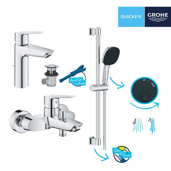 Комплект смесителей для ванной комнаты Grohe QuickFix Start UA202301MQ CV030619 фото