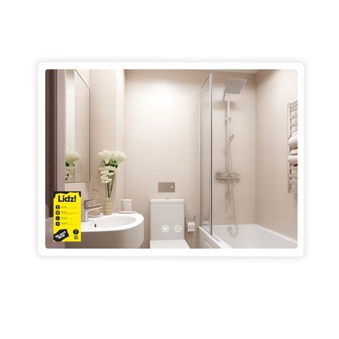 Дзеркало Lidz Orion (OR2) 800х600 з LED-підсвічуванням Touch, з антизапотіванням, з димером, рег. яскравості LDOR80060049294 SD00055418 фото