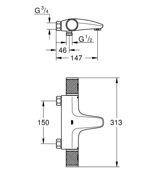 Grohtherm 1000 Performance Термостат для ванни без накладок (34780000) 34780000 фото