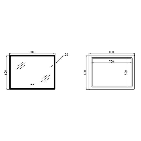 Зеркало Lidz Orion (OR2) 800х600 с LED-подсветкой Touch, с антизапотеванием, с диммером, рег. яркости LDOR80060049294 SD00055418 фото