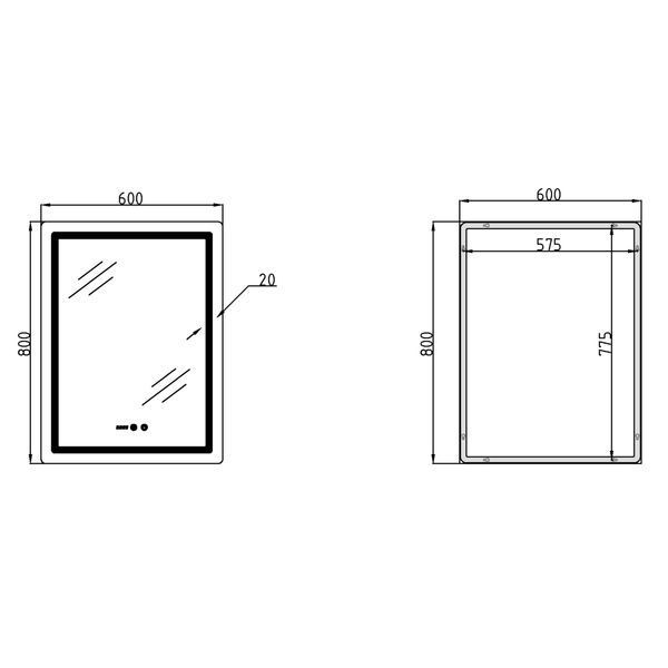 Зеркало Qtap Mideya (MI2) 600х800 с часами, с LED-подсветкой Touch, с антизапотеванием, диммером, рег. яркости QTMID60080049627 SD00055391 фото