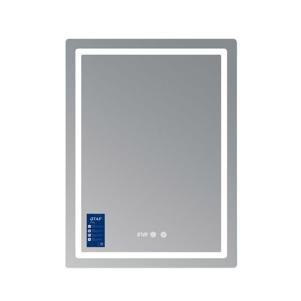 Зеркало Qtap Mideya (MI2) 600х800 с часами, с LED-подсветкой Touch, с антизапотеванием, диммером, рег. яркости QTMID60080049627 SD00055391 фото